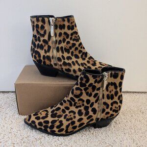 Nine West Ankle-zip Leopard Print Booties 7